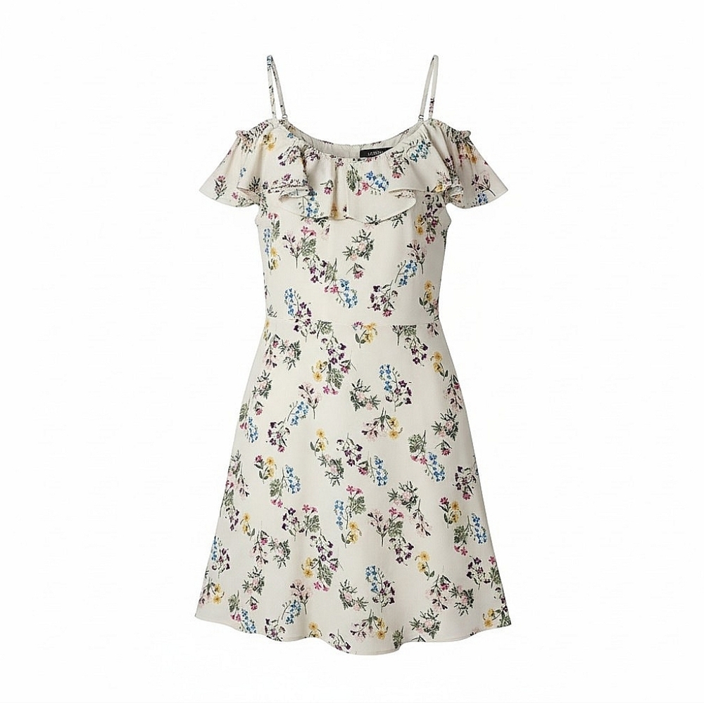 NWT! Primark Floral Off-Shoulder Spaghetti Strap Dress - Cream